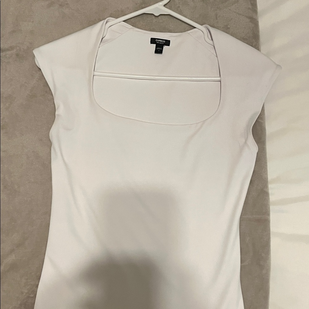 Express Ivory Cap Sleeve bodysuit